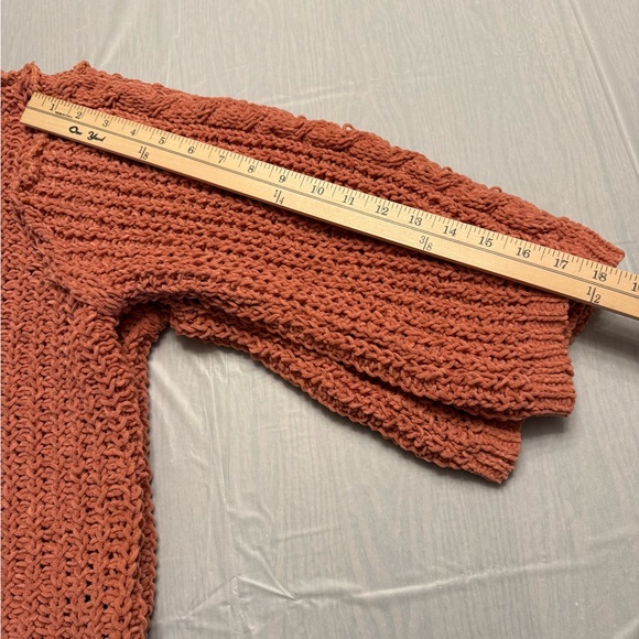 Women’s POL Boutique Terracotta Knit Sweater with Ivory Accents, NWOT, Large - Picture 8 of 8